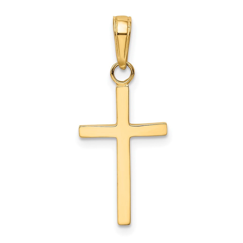 14k Polished Cross Pendant (K2116)