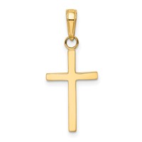 14K Yellow Gold Polished Cross Pendant view 3