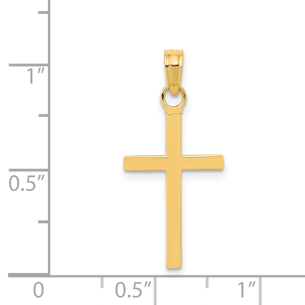 14k Polished Cross Pendant (K2116)