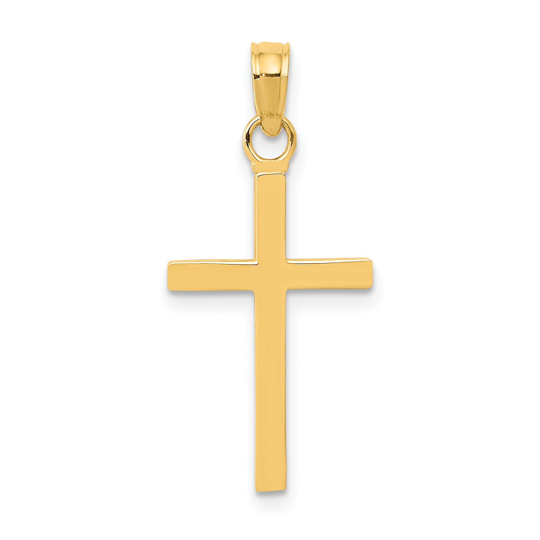 14k Polished Cross Pendant (K2116)