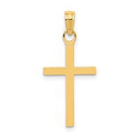14K Yellow Gold Polished Cross Pendant view 1