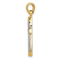 14K and White Rhodium Cross Pendant view 2