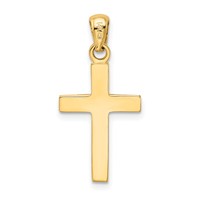 14K and White Rhodium Cross Pendant view 3