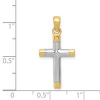 14K and White Rhodium Cross Pendant view 4