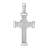 14K White Gold Center -x- Latin Cross Pendant view 3