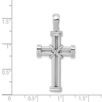 14K White Gold Center -x- Latin Cross Pendant view 4