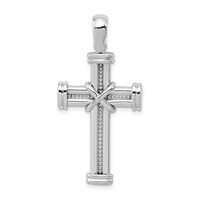 14K White Gold Center -x- Latin Cross Pendant view 1