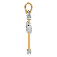 14K Two-tone Center -x- Latin Cross Pendant view 2