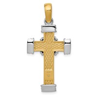 14K Two-tone Center -x- Latin Cross Pendant view 4