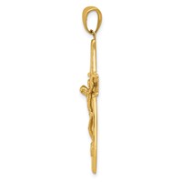 14K Yellow Gold Satin Finish Crucifix Pendant view 2