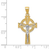 14K Two-tone Iona Crucifix Pendant view 3