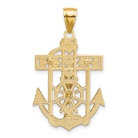 14K Two-tone Mariners Crucifix Pendant view 4