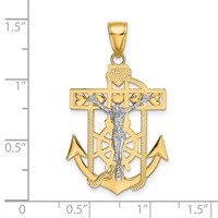 14K Two-tone Mariners Crucifix Pendant view 3