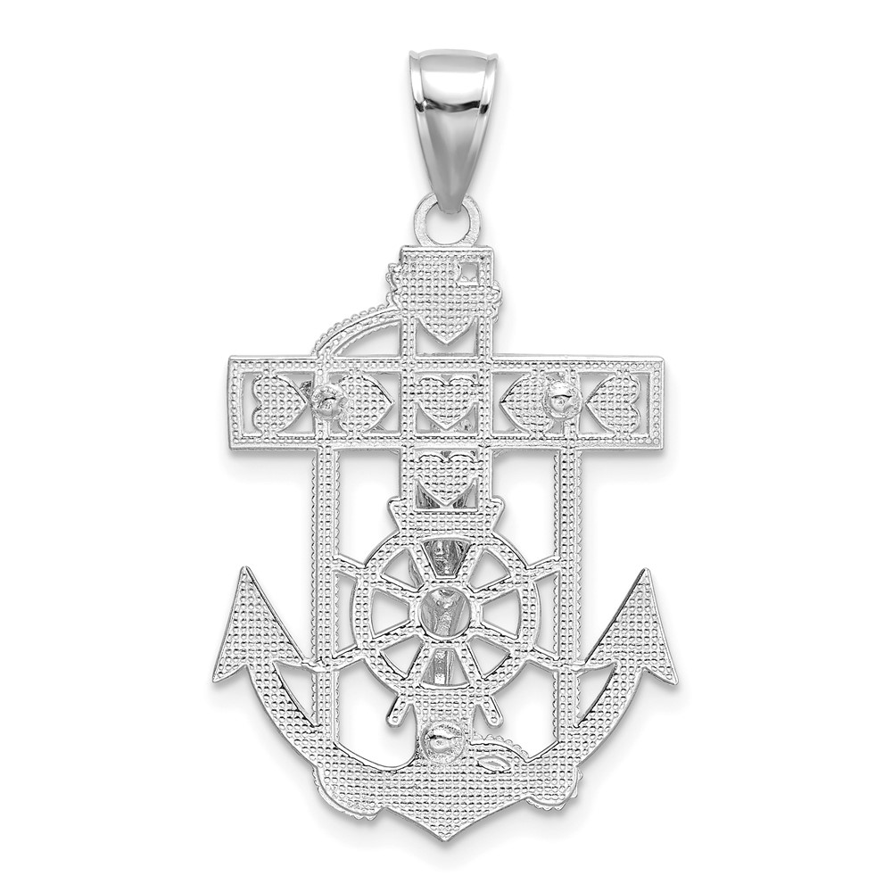 14K White Gold Mariners Crucifix Pendant eBay