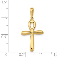 14K Yellow Gold Ankh Cross Pendant view 3