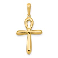 14K Yellow Gold Ankh Cross Pendant view 1