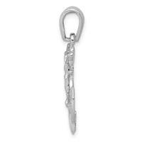 14K White Gold Mariners Crucifix Pendant view 2