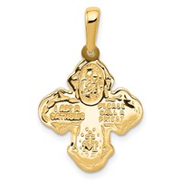 14K Yellow Gold Polished Four-Way Medal Pendant view 4