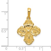 14K Yellow Gold Polished Four-Way Medal Pendant view 3