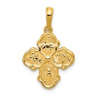 14K Yellow Gold Polished Four-Way Medal Pendant view 1