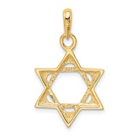 14K Yellow Gold Star of David Pendant view 3