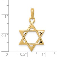 14K Yellow Gold Star of David Pendant view 4