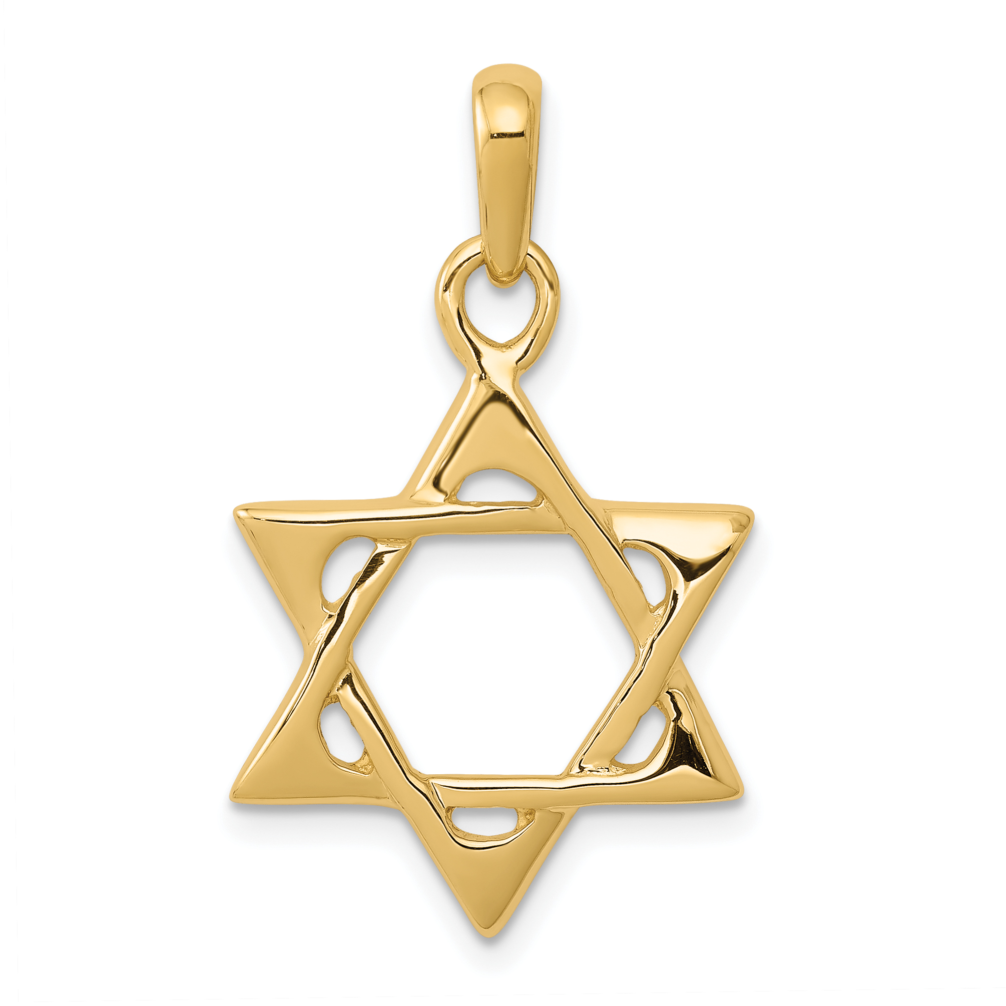 14k Yellow Gold Jewish Jewelry Star Of David Pendant Charm Necklace ...