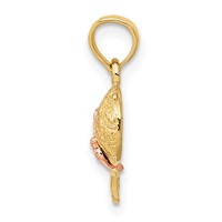 14K Two-tone Baby Rattle Pendant view 2