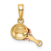 14K Two-tone Baby Rattle Pendant view 3