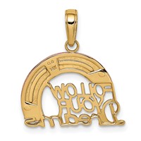 14K Two-tone Charm with White Rhodium Follow Your Dreams Rainbow view 4