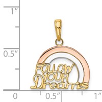 14K Two-tone Charm with White Rhodium Follow Your Dreams Rainbow view 3