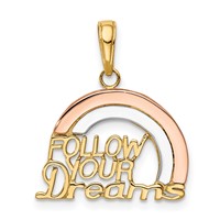 14K Two-tone Charm with White Rhodium Follow Your Dreams Rainbow view 1