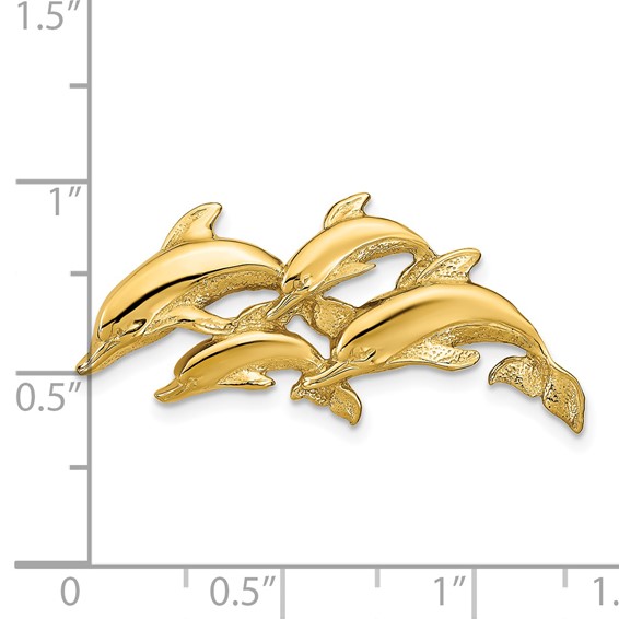 14k Four Dolphins Omega Slide