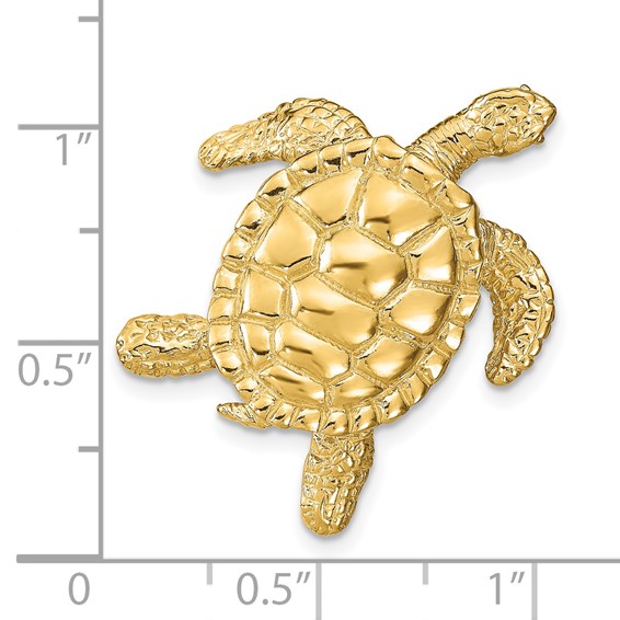14k Large Sea Turtle Omega Slide