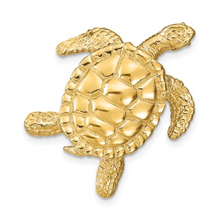 14k Large Sea Turtle Omega Slide