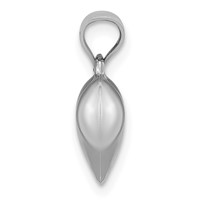 14K White 3-D Puffed Heart Pendant view 2