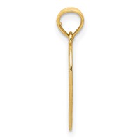14K Yellow Gold Polished Swirled Border Engravable Heart Pendant view 2