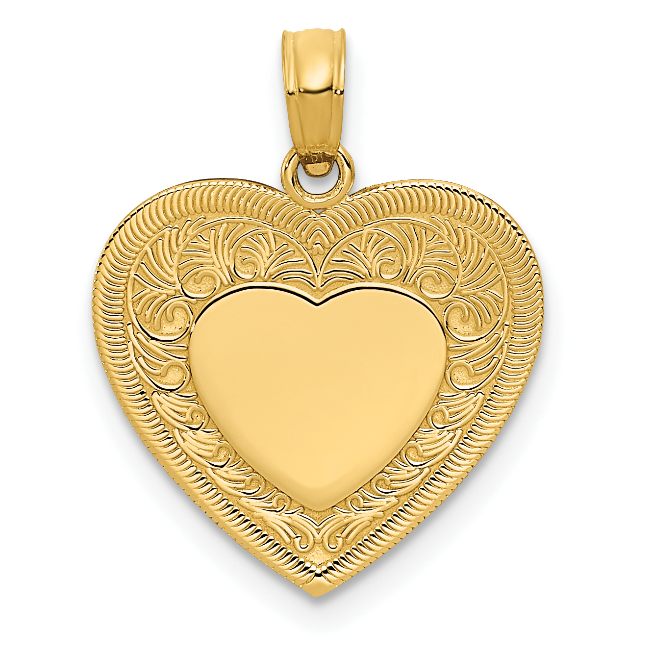 14K Polished Heart Pendant (K2522)