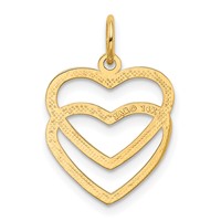 14K Polished Double Heart Pendant view 3