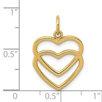 14K Polished Double Heart Pendant view 4