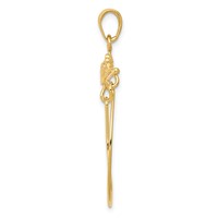 14K Two-tone Leaves Pendant with Flower Charm Holder view 2