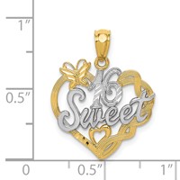 14K and White Rhodium Sweet 16 Pendant view 4