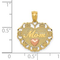 14K Two-tone Mom Heart Pendant view 4