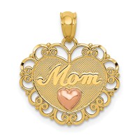 14K Two-tone Mom Heart Pendant view 1