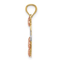 14K Two-tone Pendant with White Rhodium Mom Heart view 2