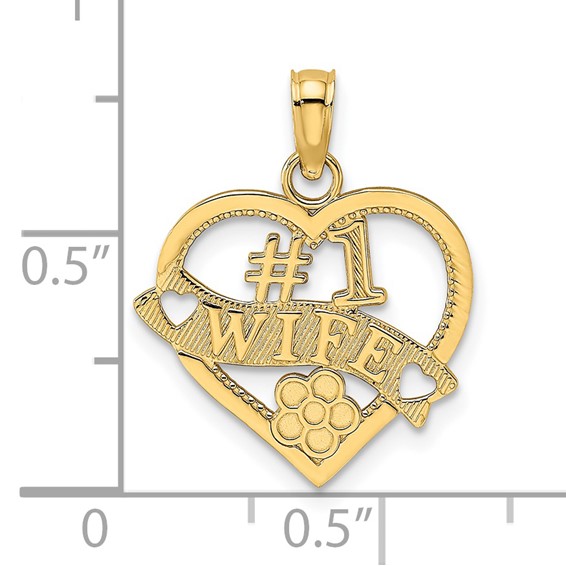 Gold  Heart with #1 WIFE Charm