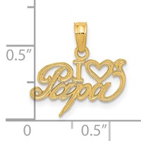 14K Yellow Gold I Heart Papa Charm view 4