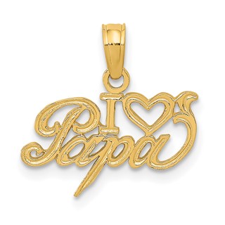 Gold I Heart PAPA Charm