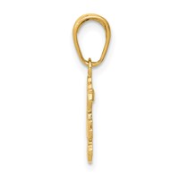 14K Yellow Gold Sister Pendant with Rose view 2