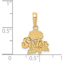 14K Yellow Gold Sister Pendant with Rose view 4